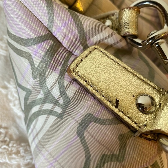 Coach Signature Plaid Tartan Hobo Shoulder Bag with Wristlet - Picture 5 of 12